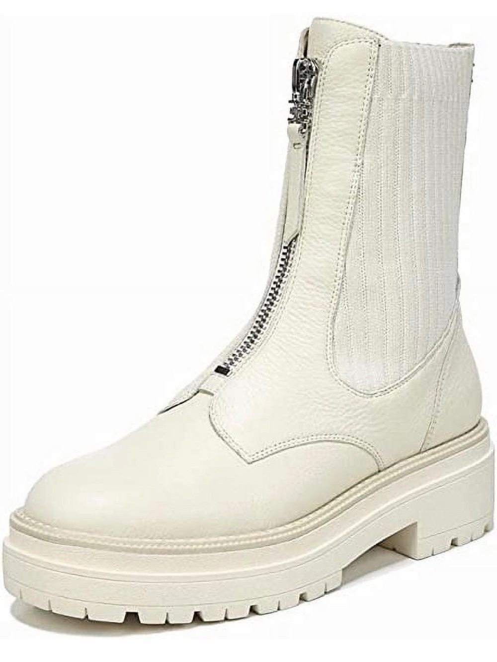 Sam Edelman Winnifred Ivory Front-Zip Platform Ankle Boots 10.5